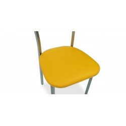 Laurenza Table and 4 Chairs Metal/Yellow Glass