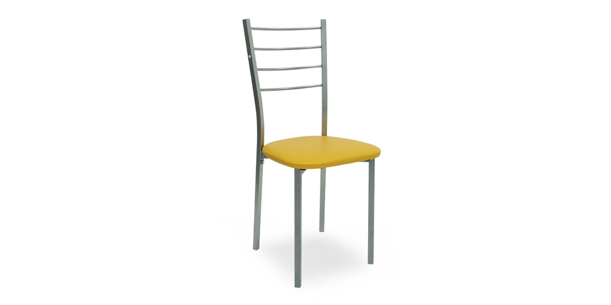 Laurenza Table and 4 Chairs Metal/Yellow Glass