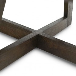 Acero Round Coffee Table Finish Rustic Brown