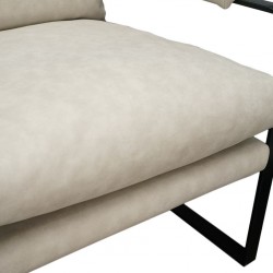 Juliette Arm Chair in Leather Gel Stone Col Fabric