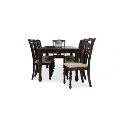 Hilton Table and 8 Chairs Dark Walnut Rubberwood