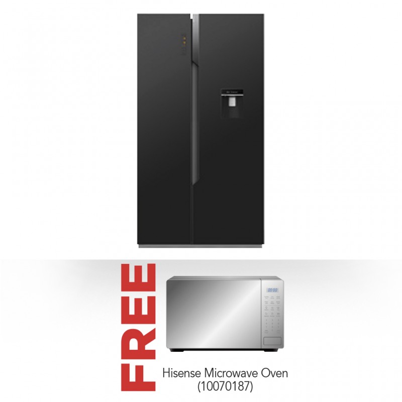 Hisense H670SMI/A/B-WD Refrigerator & Free Hisense H20MOMS11 Microwave Oven