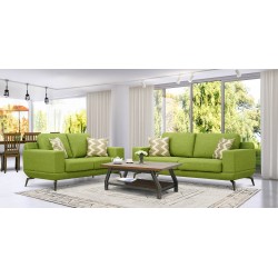 Dakota Sofa 3+2 in Fabric Milford Grass Col