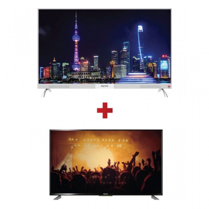 Myros DSU-659000DS 65'' UHD Smart Android TV + Myros DS-329000AP 32” HD ready smart Myros DSU-659000DS 65'' UHD Smart Android TV + Myros DS-329000AP 32” HD ready smart