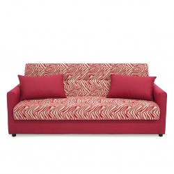 Amy Sofa Bed Red & White Col Polyester Fabric