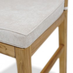 Dylan Dining Chair In Teak Fabric Cushion Seat