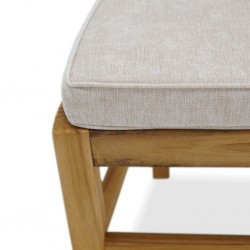 Dylan Dining Chair In Teak Fabric Cushion Seat