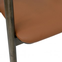 Jenson Dining Chair Tanleather and Dark stain