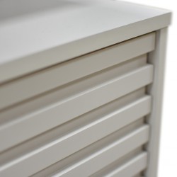 Blumeau Low TV Cabinet Off White/Walnut