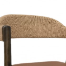 Jenson Dining Chair Tanleather and Dark stain