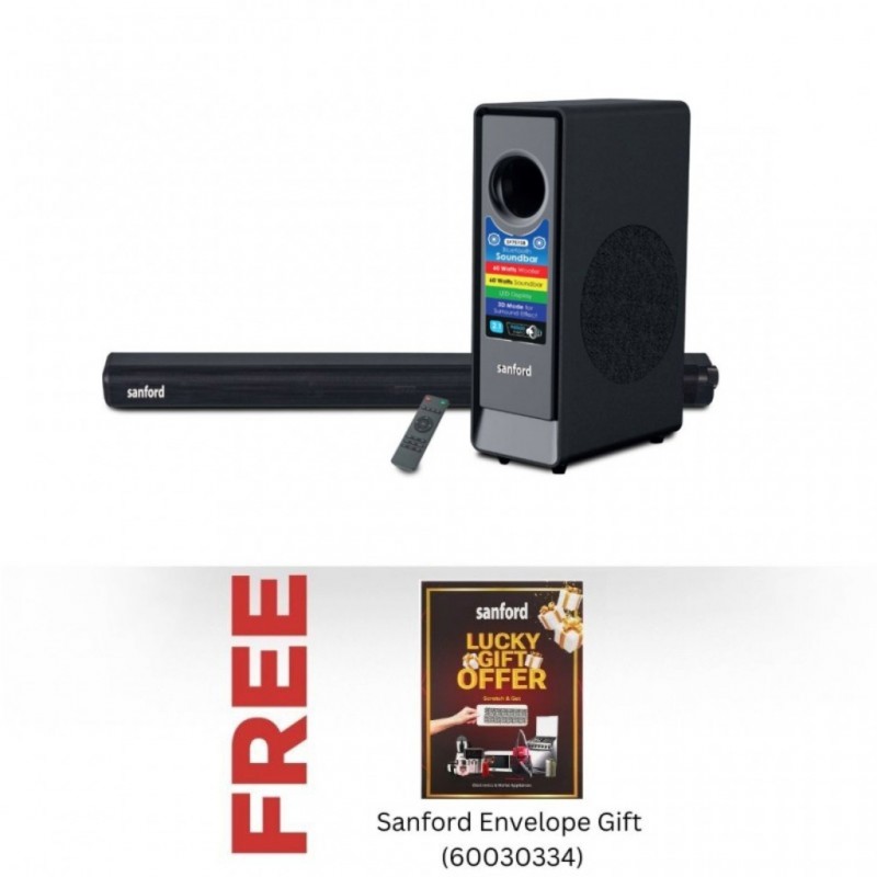 Sanford Sound Bar SAN850-SF751SB 2.1 Channel With Subwoofer & Free Sanford Envelope Gift
