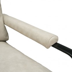 Juliette Arm Chair in Leather Gel Stone Col Fabric