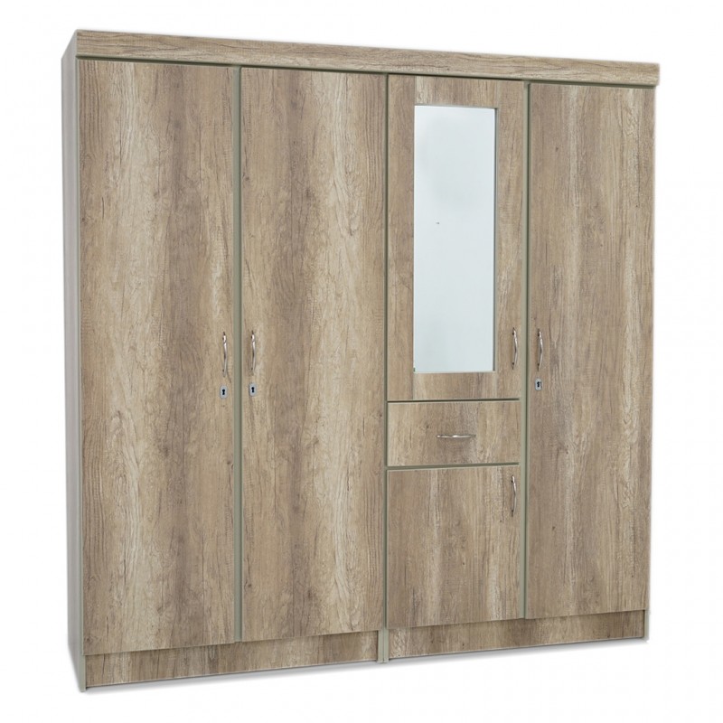 Venlo Wardrobe 4 Doors MDF Maroon