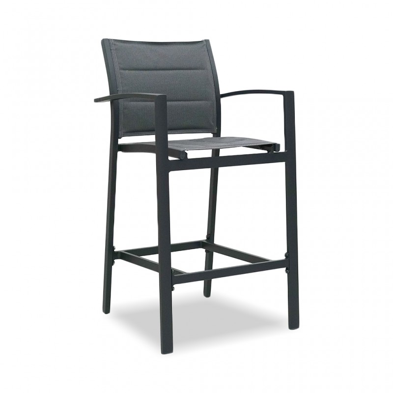 Elise Bar Chair Padded Gunmetal Colour