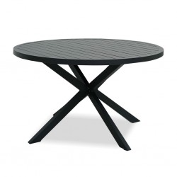 Matzo Round Dining Table Gunmetal Colour