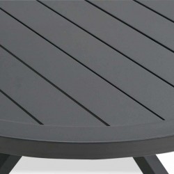 Matzo Round Dining Table Gunmetal Colour