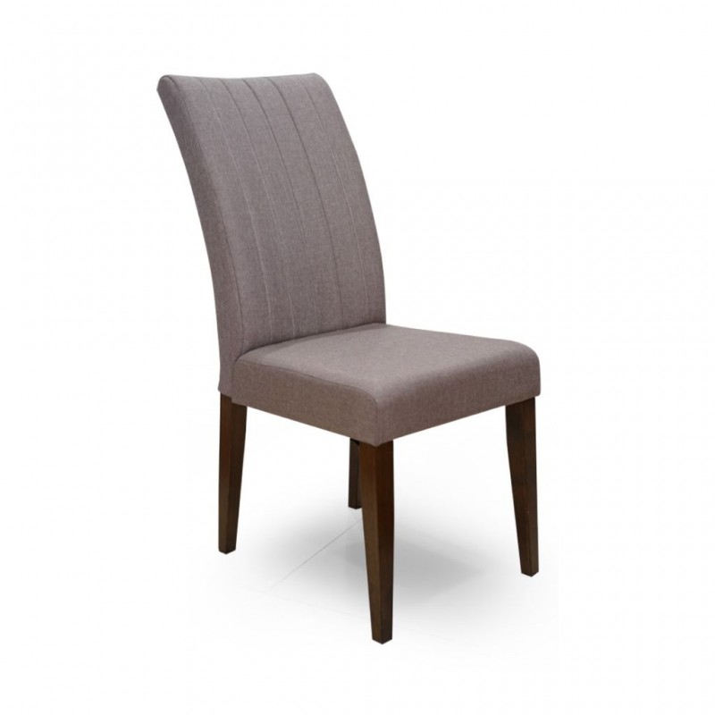 Kennedy Chair Light Brown Fabric Rubberwood