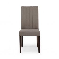 Kennedy Chair Light Brown Fabric Rubberwood