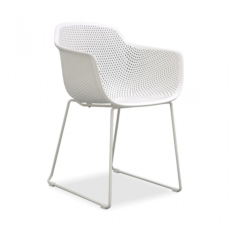Lilac PP Chair White With Steel Leg Lilac PP Chair White With Steel Leg