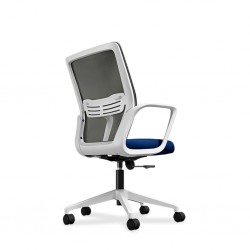 Sally Office Chair White Frame And Blue Fabric