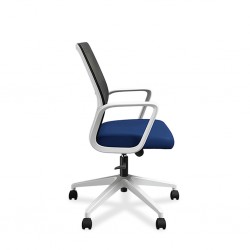 Sally Office Chair White Frame And Blue Fabric