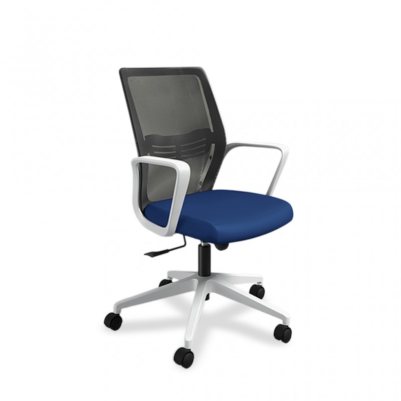 Sally Office Chair White Frame And Blue Fabric