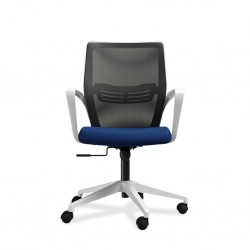 Sally Office Chair White Frame And Blue Fabric