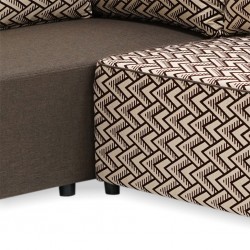 Angelo Corner LHF Chaise+RHF 3Seater+Ottoman Brown