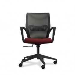 Sally Office Chair Black Frame And Red Fabric