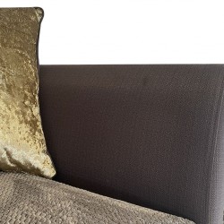 Marco Sofa Corner Brown with 12 Cushions in Fabrics