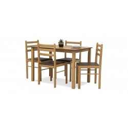 Wald Table & 4 Chairs Natural / Mocha Seat