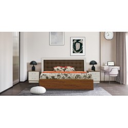 Barcelona Bed 160x200 cm Dark Walnut & White Ash