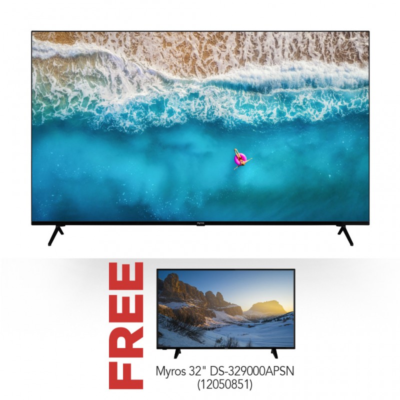 Myros DSU-659000APSN 65" 4K Smart TV & Free Myros DS-329000APSN 32” HD Ready Smart TV