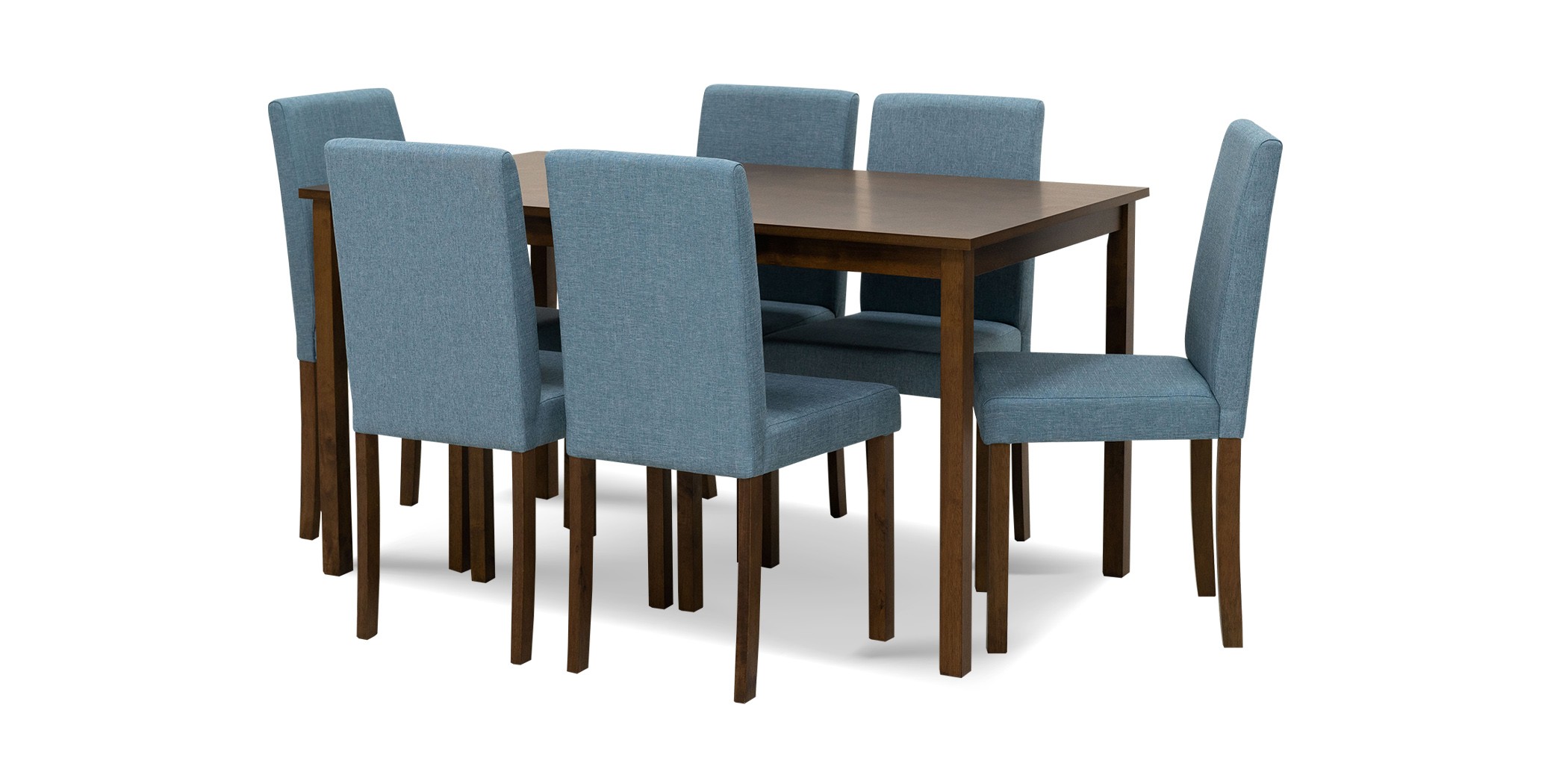 Amos Table & 6 Chairs Cocoa & Tempo Teal (Seat)