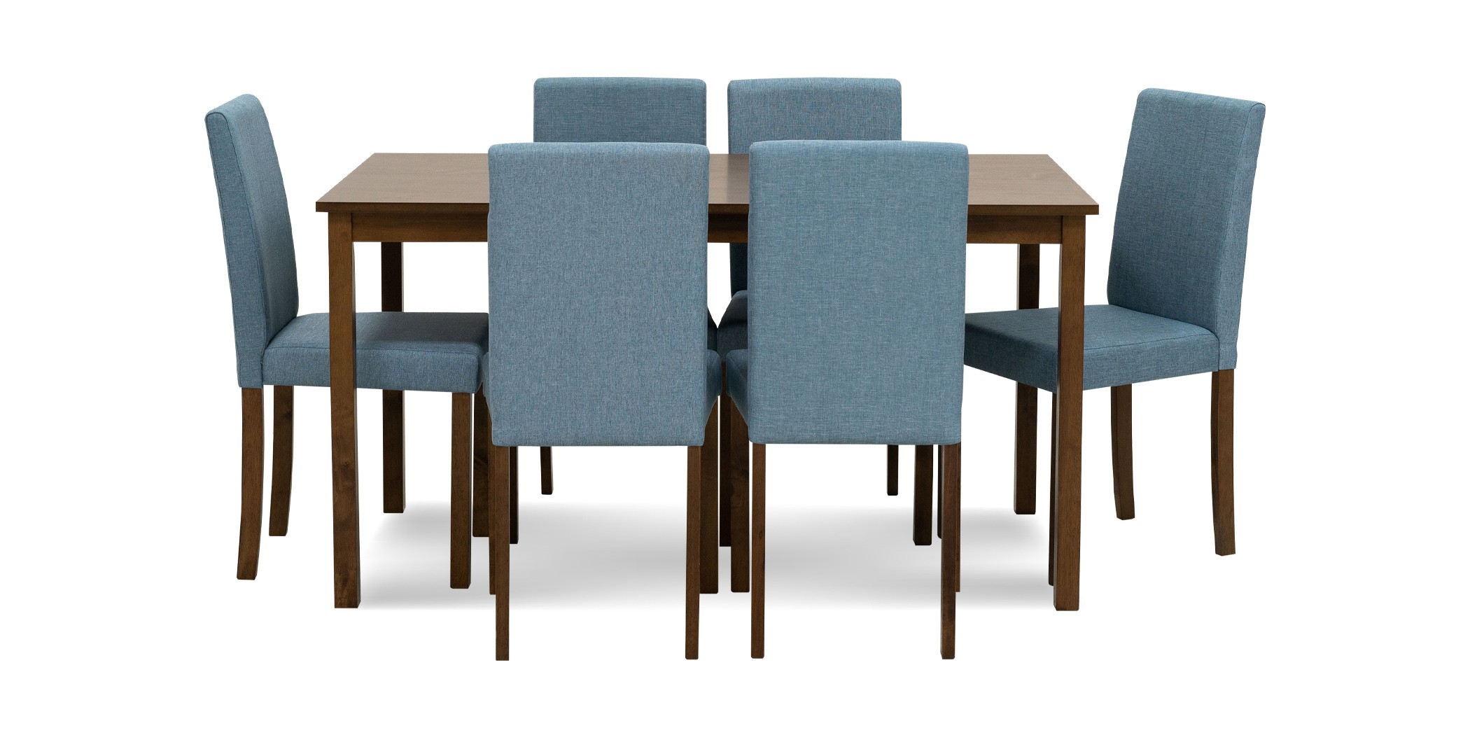 Amos Table & 6 Chairs Cocoa & Tempo Teal (Seat)