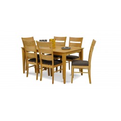 Allegro Table & 6 Chairs Natural / Chestnut Seat