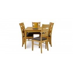 Allegro Table & 6 Chairs Natural / Chestnut Seat