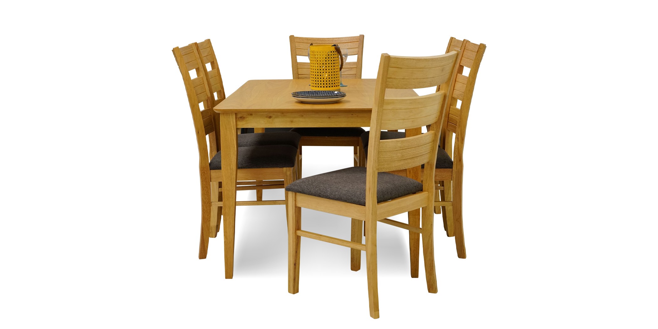 Allegro Table & 6 Chairs Natural / Chestnut Seat