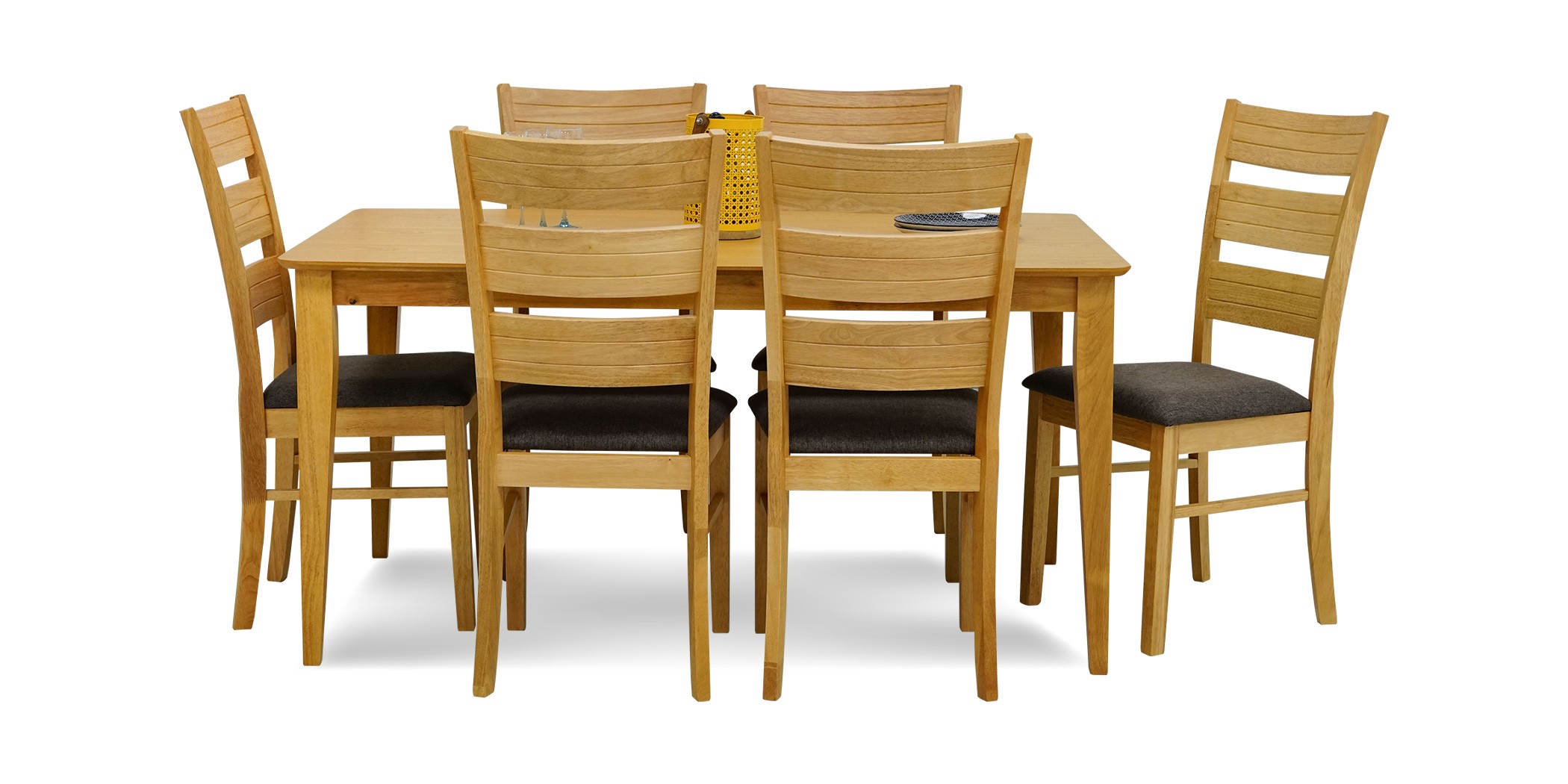 Allegro Table & 6 Chairs Natural / Chestnut Seat