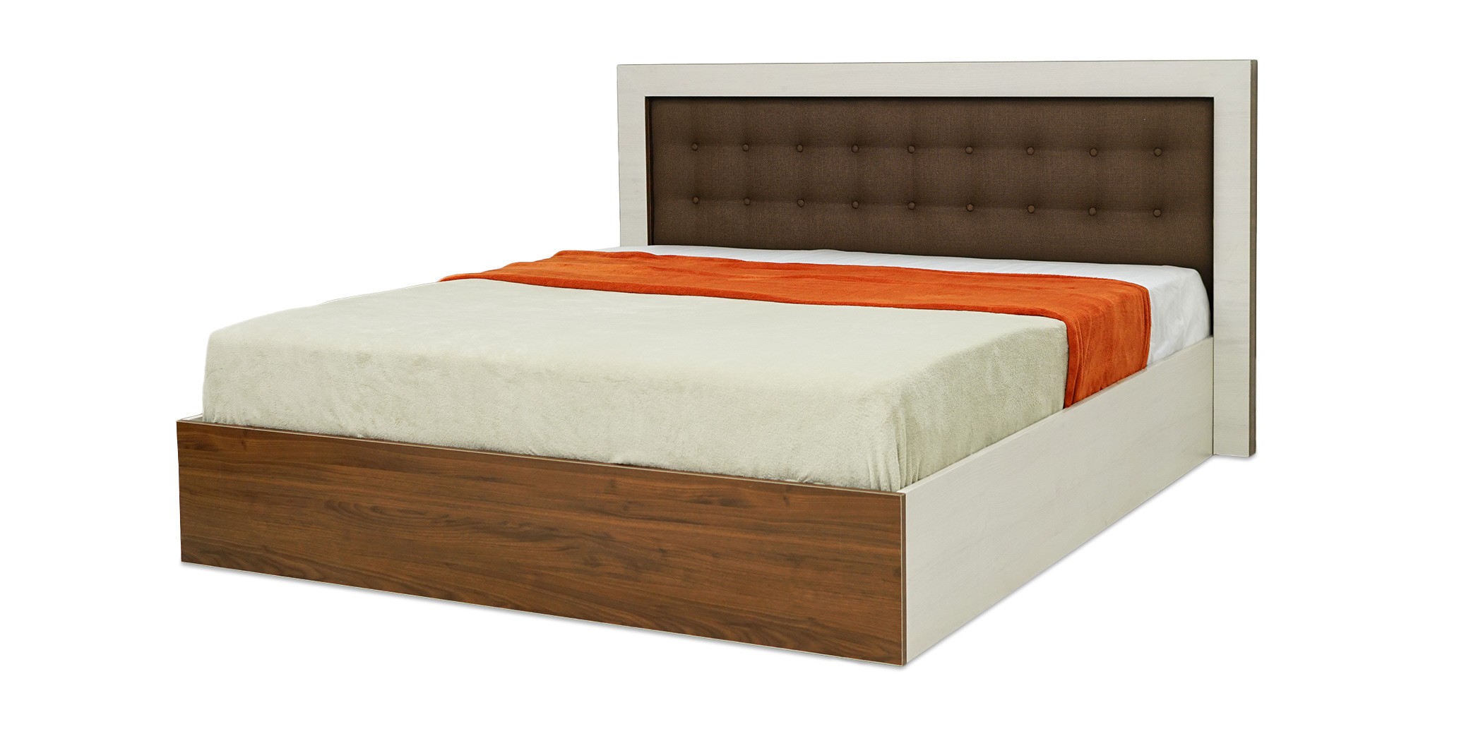 Barcelona Bed 160x200 cm Dark Walnut & White Ash