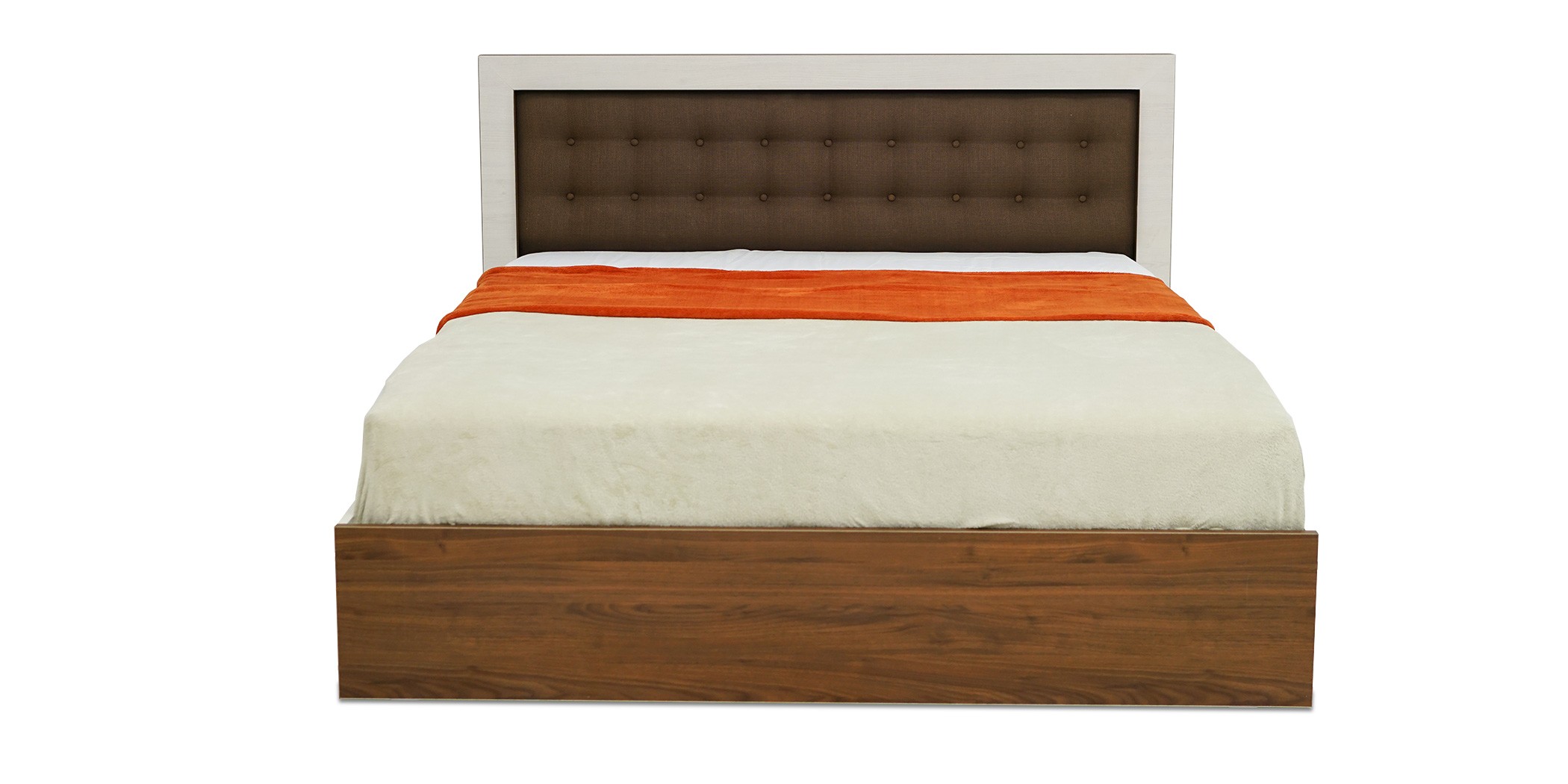 Barcelona Bed 160x200 cm Dark Walnut & White Ash