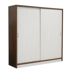 Barcelona Sliding Wardrobe Dark Walnut & White Ash