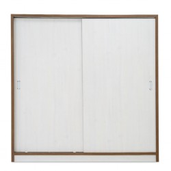 Barcelona Sliding Wardrobe Dark Walnut & White Ash