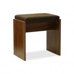 Barcelona Dressing Table and Pouf White Ash and Dark Walnut