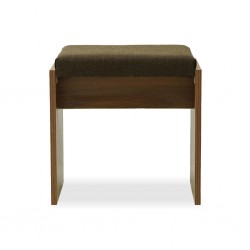 Barcelona Dressing Table and Pouf White Ash and Dark Walnut