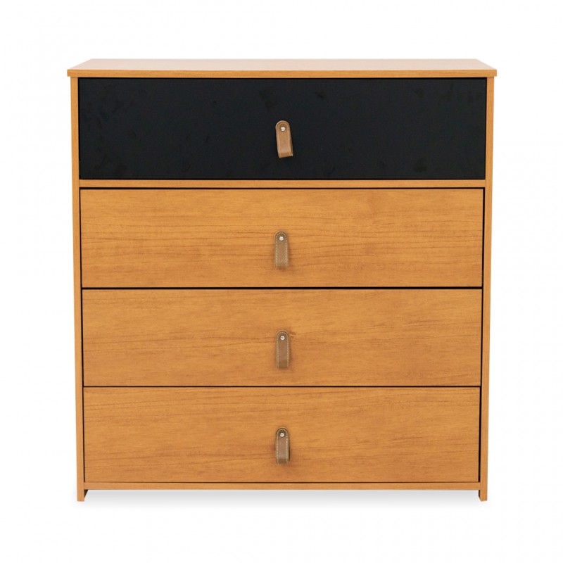 Valencia Chest of 4 Drawers Amendoa/Black Matt Ref 74239.639 Valencia Chest of 4 Drawers Amendoa/Black Matt Ref 74239.639