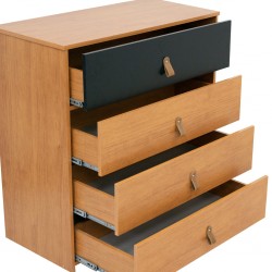 Valencia Chest of 4 Drawers Amendoa/Black Matt Ref 74239.639