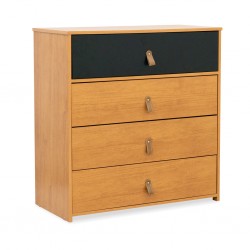 Valencia Chest of 4 Drawers Amendoa/Black Matt Ref 74239.639