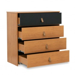 Valencia Chest of 4 Drawers Amendoa/Black Matt Ref 74239.639