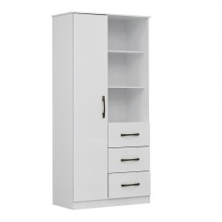Sofia Wardrobe 1 Door & 3 Drawers White